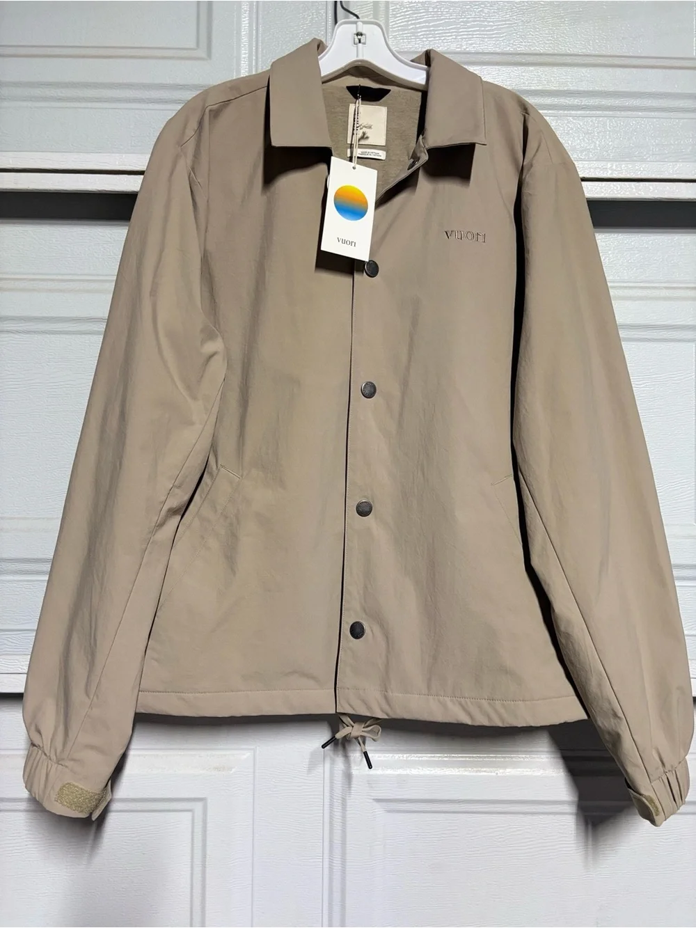 Vuori Men's Taupe Coach Windbreaker Jacket
